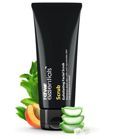 Ra w Esse ntials Scrub Exfoliating Face Scrub 100g Apricot Granules With Natural Aloevera Liquid & Menthol Cooling