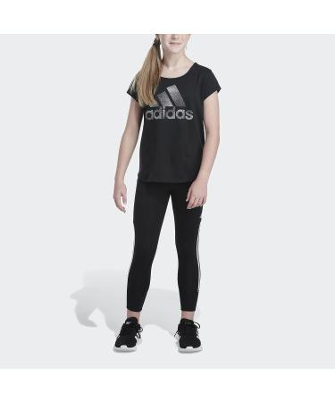adidas Girls' Black Stripe Jogger 7/8 Tight - Size Large - Buy Online on GoSupps.com
