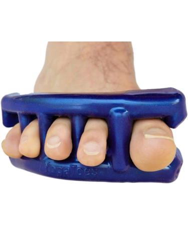 Men's Metallic Blue Yoga Toes Gel Toe Separators - Relieve Foot Pain and Improve Athletic Performance! (Large) - Buy Online on GoSupps.com