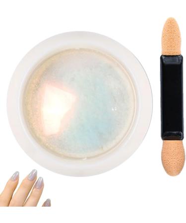 Chrome Nail Powder Chameleon Metallic Nail Art Pigment Powder Iridescent Pigment Pearly Highlight with Sponge Stick for Wedding - Buy Online on GoSupps.com