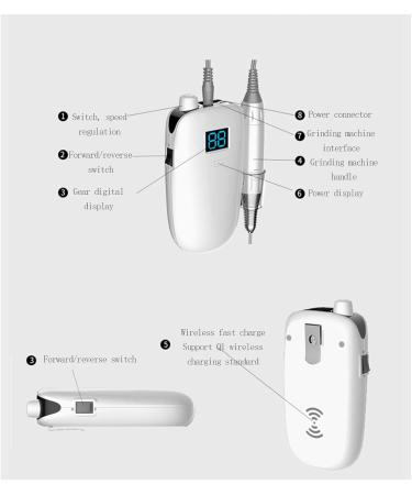 Electric Nail Drill 35000 RPM Nail Art Accessory Portable USB Electric Nail Drill Professional Electric Grinder Tool for Salon Use Or Home DIY - Buy Online on GoSupps.com