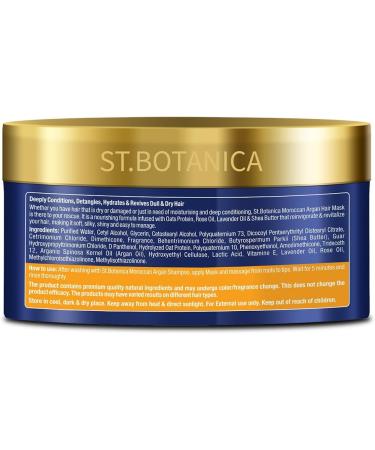 St.Botanica Moroccan Argan Hair Mask 200ml infused with Moroccan Argan Oil for Deeply Conditioning & Hydrating Dull & Dry Hair - Buy Online on GoSupps.com