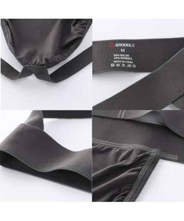 Broddle Men's Charcoal Grey Stretchy Nylon Jockstrap - Medium Size - Buy Online on GoSupps.com