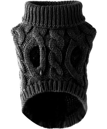 Tower Collar Knitting Sweater for Pets - Winter Warmer & Thick Crochet Coat for Small to Large Dogs & Cats (Black Size L) - Buy Online on GoSupps.com