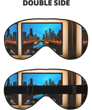 Chicago Reflected Print Double-Sided Eye Mask Soft and Light Blocking for Enhancing Sleep Quality - Buy Online on GoSupps.com