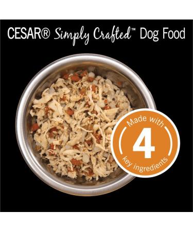 Cesar Simply Crafted Wet Dog Food Chicken Flavour 37g Pack of 10 & Simply Crafted Wet Dog Food Chicken Carrots Barley & Spinach 37g Pack of 10 - Buy Online on GoSupps.com