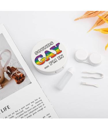 Sounds Gay I'm in Round Case For Contact Lens Kit Storage Box with Mirror Printed - Buy Online on GoSupps.com