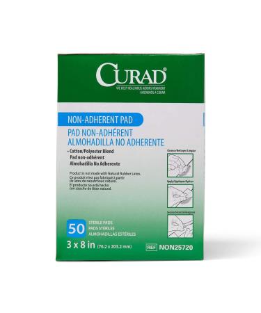 Medline Curad Sterile Non-Adherent Pad 3x8 - Pack of 50 | Medical Grade Wound Dressing - Buy Online on GoSupps.com