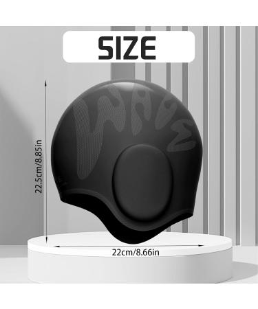 Premium Silicone Bathing Cap with 3D Ear Protection | Durable & Elastic Swimming Cap for Men & Women - Black - Buy Online on GoSupps.com