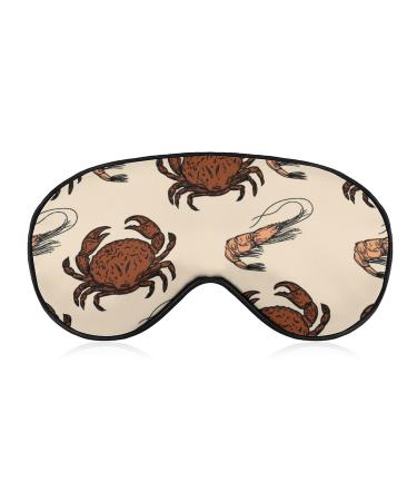 Ocean Sea Crabs Shrimps Sleep Mask Eye Cover for Sleeping Blindfold with Adjustable Strap Blocks Light Night Travel Nap for Men Women