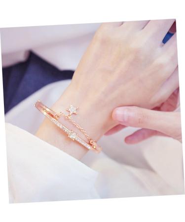 Fomiyes 3-Stone Women's Bracelet - Sun and Moon Cuff Retro Gem and Rhinestone Silver Chain Jewelry - Buy Online on GoSupps.com
