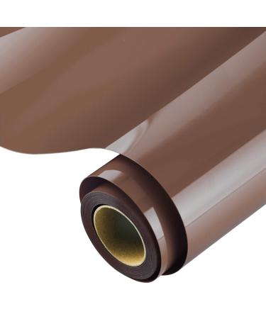 KISSWILL Brown HTV Heat Transfer Vinyl, 12 Inch by 6 Feet PU HTV Vinyl Rolls for Silhouette Cameo or Other Brand Cutting Machine Brown 12x6'