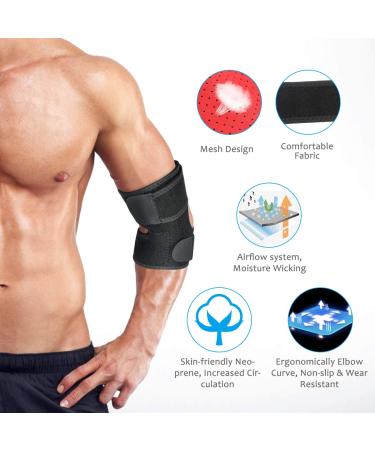 LIUMY Dual Stabilizer Elbow Brace Adjustable Breathable Neoprene Elbow Brace Tendonitis Pain Relief  - Buy Online on GoSupps.com