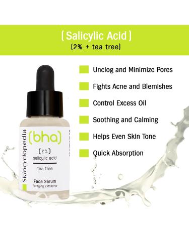 Pure Salicylic Acid & Tea Tree Face Serum - Acne Prevention Pore Reduction Anti-Aging & Exfoliating Treatment - Buy Online on GoSupps.com