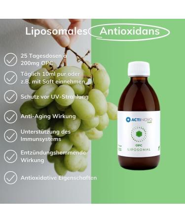 OPC Grape Seed Extract 200mg - 25 Daily Doses | Vegan & Gluten-Free | High Dose Liposomal Formula | Made in Germany - 250ml - Buy Online on GoSupps.com