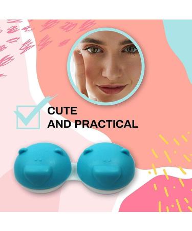 Sports Vision World 3x Bear Fun Cute Animal Contact Lens Storage - PP Free Blue Soaking Container for Easy Travel & Organization - Buy Online on GoSupps.com