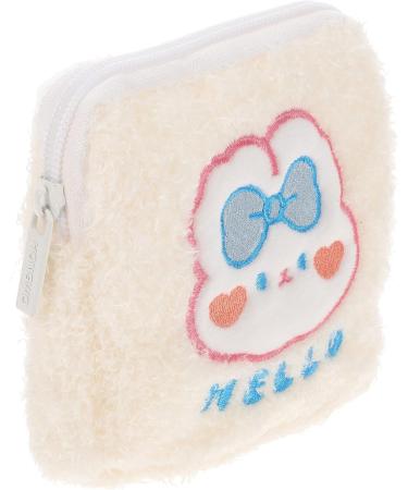 Healeved 2-Pack Women's Bandage Storage Bag - Stylish Organizer for Tampons & Outdoor Pads - White Plush Zipper Pouch (13x13cm) - Buy Online on GoSupps.com