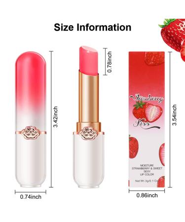 Strawberry Color Changing Lipstick Queen PH Mood Long Lasting Lip Set for Women - Moisturizing Lip Gloss Balm Stain, 2 Pcs - Buy Online on GoSupps.com