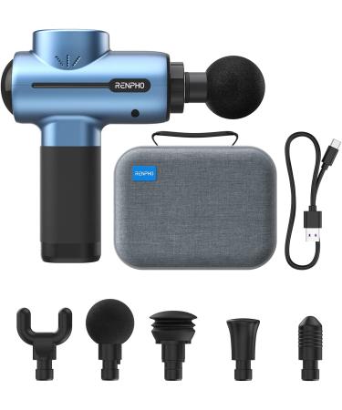 RENPHO Active Massage Gun 2022 Upgrade | Powerful Deep Tissue Percussion Massager for Athletes | Portable Electric Handheld Body Massager Fathers and Women Gifts | B-blue - Buy Online on GoSupps.com