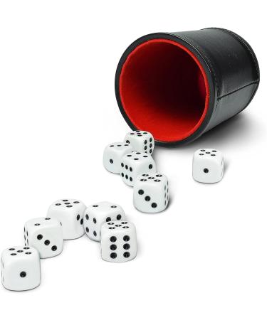 RNK Gaming 5 Pack Professional PU Leather Dice Cups with 25 White Six-Sided Dice - Buy Online on GoSupps.com
