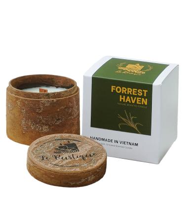 Forrest Haven Scented Candle Soy Candle With Lavender Cedarwood Vetiver Essential Oils 3.2oz 24Hours Burn Time - Aromatherapy Candle For Healing Relaxation Fall Decor Cinnamon Smooth Box