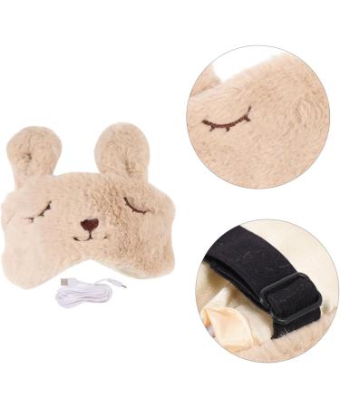 minkissy USB Heating Eye Mask Cartoon Animal Sleeping Mask Light Blocking Eye Cover Warm Eyeshade Travel Eyeshade Faux Eye Mask Warm Compress for Eyes Warm Eye Pad 3D Pp Goggles Chargeable Beige 20.5x10x0.8cm - Buy Online on GoSupps.com