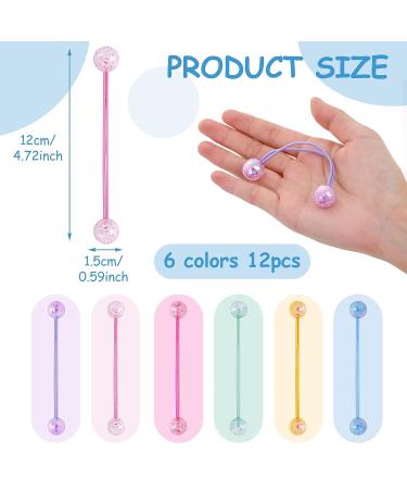 Lusofie 12 Pcs Ball Hair Ties - Acrylic Blingbling Ponytail Holders for Girls and Kids - Buy Online on GoSupps.com