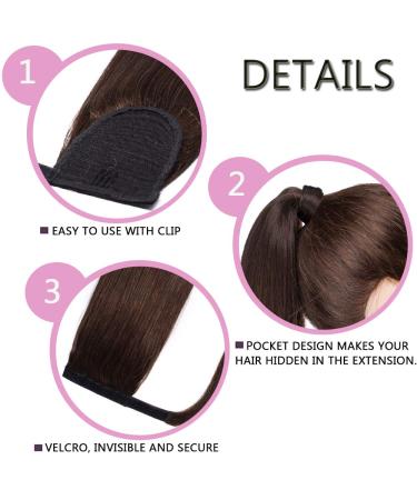 SEGO 18 Clip-In Ponytail Hairpiece & Braid Extensions - Real Remy Hair Medium Brown 90g - Buy Online on GoSupps.com