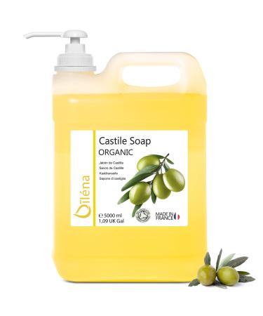 Savon de Castille Liquide Bio 100% Naturel Mains Visage Corps Cheveux Sans Parabens/Silicones/SLS Peaux Sensibles Fabriqu en Espagne 5 L