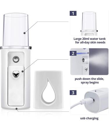 Daiilg Portable Nano Mister Mini Steamer Atomization Eyelash Extensions with Mirror White - Buy Online on GoSupps.com