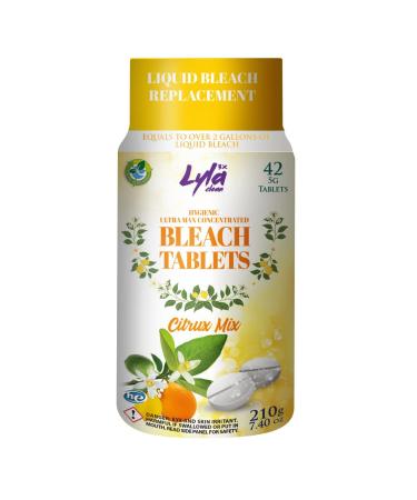 Ultra Max Concentrated Water Activated Bleach Tablets for Laundry and Cleaning. 42 Tablets 7.4 OZ Phosphate Free Replaces Liquid Bleach (Citrus)