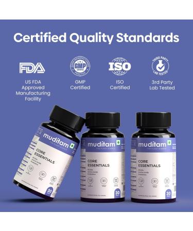 Muditam Ayurveda Core Essentials 60 Tablets | Daily Herbal & Multivitamin Supplement | Ayurvedic Inspired Formula | General Wellness & Lifestyle Support (1) - Buy Online on GoSupps.com