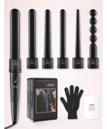 LOETAD 6-in-1 Curling Iron with LED Screen - Adjustable Temperature 80 C to 230 C Tourmaline & Ceramic for Perfect Curls | International Shipping - Buy Online on GoSupps.com