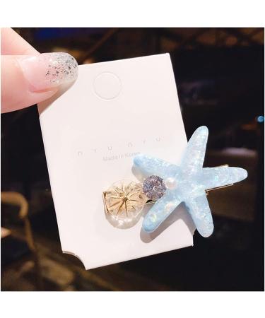 Hair Hairpin Sea Shell Starfish Hairpin Girls Cute Sweet Hair Ornament Clips for Children's Hair Accessories Clips Brown - Buy Online on GoSupps.com