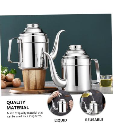 ABOOFAN Oil Can Bacon Grease Container Seasoning Dispenser Metal Soy Sauce Dispenser Oil Storage Bottle Kitchen Storage Container Oil Seasoning Bottle Stainless Steel Oil Bottle 16.5X7X7CM As Shown - Buy Online on GoSupps.com