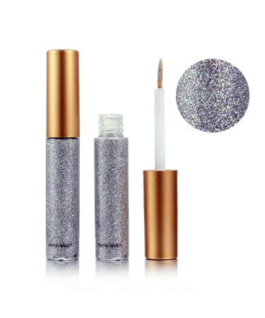 Ouken glitter liquid eyeliner long permanent waterproof shimmer high pigmented silver metallic eyeliner glitter make-up for women colorful