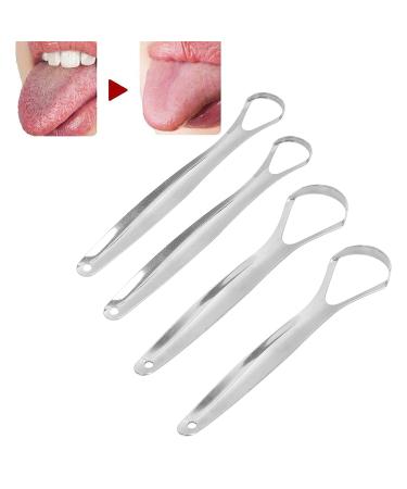 Stainless Steel Adult Tongue Scraper Set - Portable Reusable Fresh Breath Cleaner (2pcs, S) - Buy Online on GoSupps.com