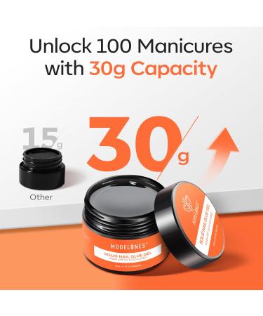 Modelones Solid Nail Glue Gel - Long-Lasting Strong Adhesion for Press On & Acrylic Nails | 30g DIY Nail Art UV Light Cured - Buy Online on GoSupps.com