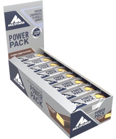 Multipower Pow Pack Classic Dark Protein Bar | 27% Protein Healthy Sports Snack Banana Chocolate Flavor 24 x 35g - Buy Internationally - Buy Online on GoSupps.com
