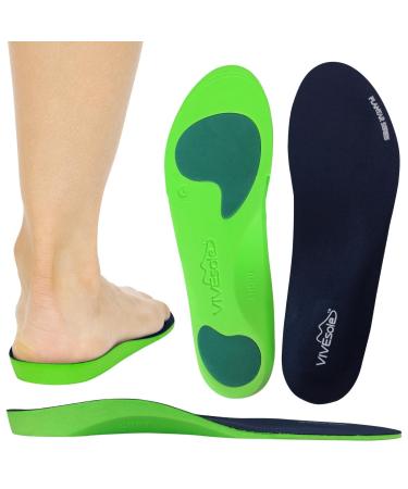 ViveSole Plantar Fasciitis Insoles - Foot Arch Relief Support Orthotic - Firm Foam Shoe Inserts for Men  Women  Work  Running - Fit Boots and Sneakers L: Men's (9.5-11) Women's (10.5-12)