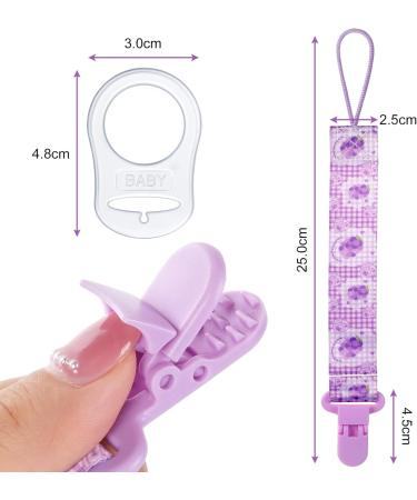 Aolso Silicone Pacifier Chain Set with Adapters - Teething Toy Holder for Baby - Red, Yellow, Pink, Purple - Buy Online on GoSupps.com