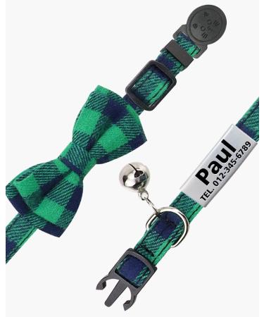 Shop TagME Green Cat Collar for Kittens - Personalized with Name & Phone Number Safety Clasp & Bell - 1 Pack - Buy Online on GoSupps.com