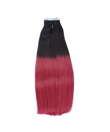 Tape In Hair Extensions - 1B/Burgundy Ombre - 50cm 30 Bricks 100% Remy Real Hair | Tresse by Novon Hair Extensions - Buy Online on GoSupps.com