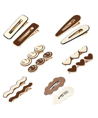 Geometric Wave Hair Clips Set | No Bend Bobby Pins for Women | Preppy Aesthetic Hair Barrettes | 12PCS - Buy Online on GoSupps.com