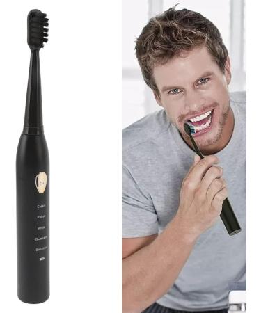 Mumusuki Electric Toothbrush for Adults - Rechargeable 4 Soft Bristle Heads Waterproof Black Gold | Excellent Gift Option - Buy Online on GoSupps.com