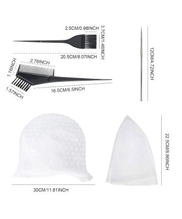 Nitaiun 4-Piece Hair Coloring Highlights Set - Silicone Stem Hood Hairdressing Cap & Metal Hook Needle for Salon & Home Dyeing - Buy Online on GoSupps.com