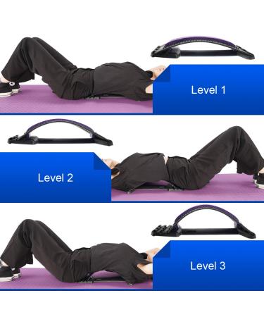 HONGJING Back Stretcher with Acupressure Massage - Back Pain Relief for Herniated Disc, Sciatica, Scoliosis - Lumbar Traction Spine Deck in Purple - Buy Online on GoSupps.com