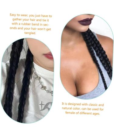 minkissy Ponytail Three Strand Braid Ponytail Extension Braided Hair Piece Elastic Hair Bands Braid Hair Band Braid Extensions Ponytails Long Braided Wig Hair Extensions for Braids Girl 45X6CM Black - Buy Online on GoSupps.com