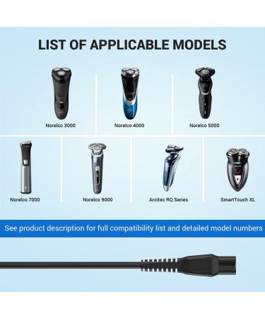 Philips Norelco HQ8505 Replacement Charger Cord - 15V 0.36A Power Cord for Electric Shaver and Beard Trimmer Series - Buy Online on GoSupps.com