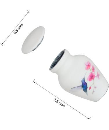 SMARA Small Keepsake Cremation Urn with Velvet Case | Choose From Unique Colors lovely Sharing Mini Metal Token For Human Ashes or Pet. (Keepsake Hummingbird (White)) Keepsake Hummingbird (White) - Buy Online on GoSupps.com